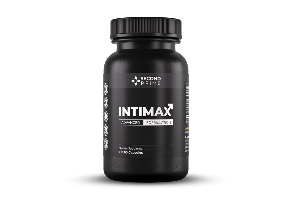 Intimax bottle — advanced blood flow and vitality formula